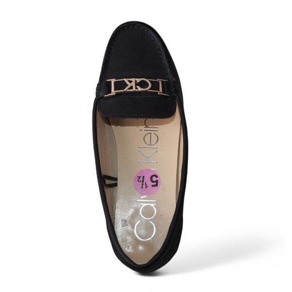 Calvin Klein Lacy Slip-on Moc Toe Driving Loafers Black / Gold Women's 5.5M - Picture 9 of 11